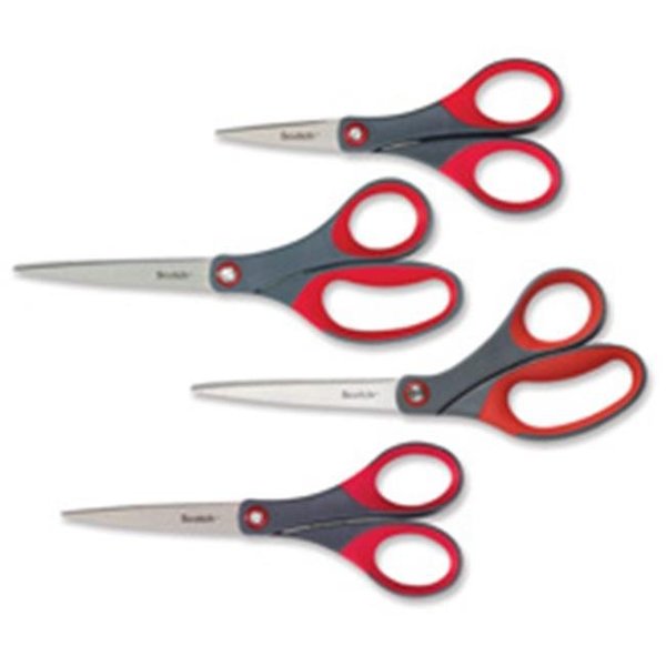 3M Commercial 3M MMM1448B Scissors- Precision- 8in. Bent- Gray-Red 1448B